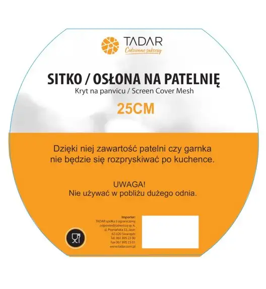 TADAR SITKO / OSŁONA NA PATELNIĘ 25CM