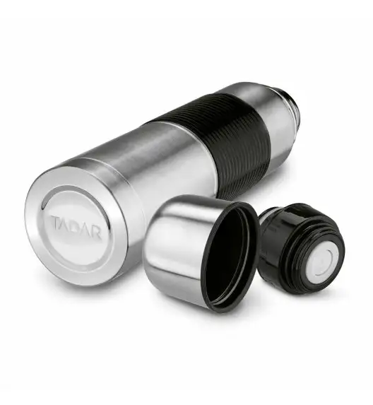 TADAR TERMOS NIERDZEWNY Z CZARNYM SILIKONOWYM UCHWYTEM SILVES 1L