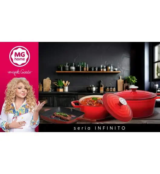 MG HOME | Brytfanna Żeliwna INFINITO 28 cm / emaliowana