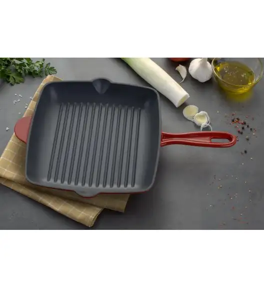 MG HOME | PATELNIA GRILLOWA ŻELIWNA INFINITO 26 CM / nieprzywierająca powłoka