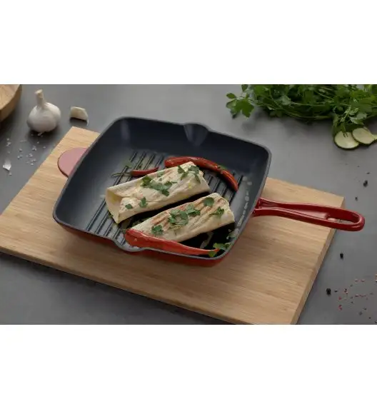 MG HOME | PATELNIA GRILLOWA ŻELIWNA INFINITO 26 CM / nieprzywierająca powłoka