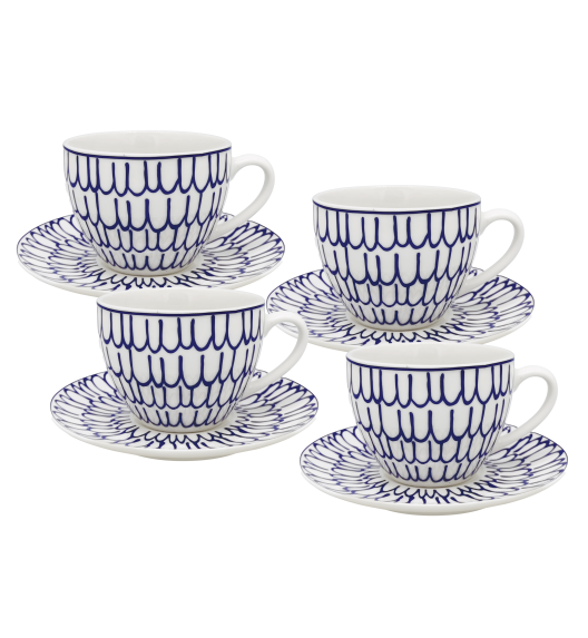 MG HOME | ZESTAW KAWOWY Z PORCELANY FIORI 4x240 ml