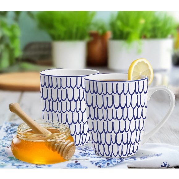 MG HOME | ZESTAW KUBKÓW PORCELANOWYCH FIORI 6x360 ml