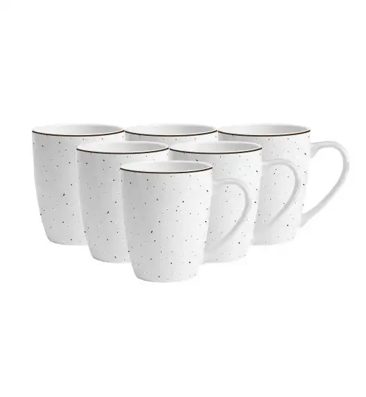 MG HOME | ZESTAW KUBKÓW PORCELANOWYCH GEMMA WHITE 6x360 ml