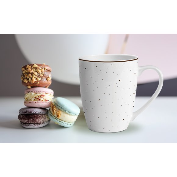 MG HOME | ZESTAW KUBKÓW PORCELANOWYCH GEMMA WHITE 6x360 ml
