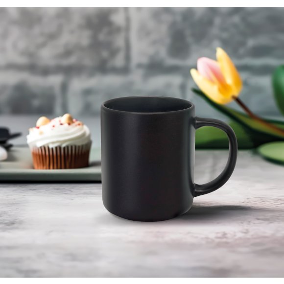 MG HOME | ZESTAW KUBKÓW Z KAMIONKI ARTENA BLACK 6x400 ml