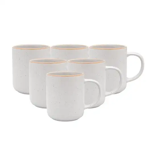 MG HOME | ZESTAW KUBKÓW Z KAMIONKI ARTENA WHITE 6x400 ml