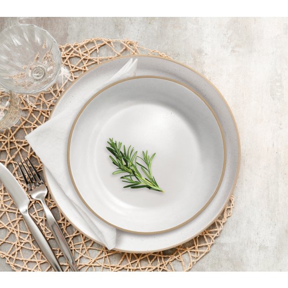 MG HOME | ZESTAW MISEK Z KAMIONKI ARTENA WHITE 4x780 ml