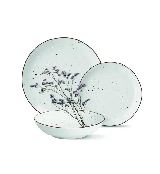 MG HOME | ZESTAW OBIADOWY Z PORCELANY GEMMA WHITE 18 EL / 6 OS