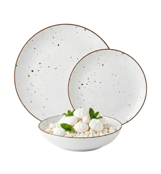 MG HOME GEMMA WHITE SERWIS OBIADOWY PORCELANOWY 18 EL / 6 OS 