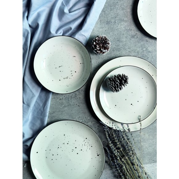 MG HOME | ZESTAW OBIADOWY Z PORCELANY GEMMA WHITE 18 EL / 6 OS