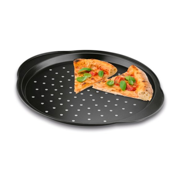 KONIGHOFFER FORMA DO PIZZY BLACK Z UCHWYTAMI 37X33X2CM
