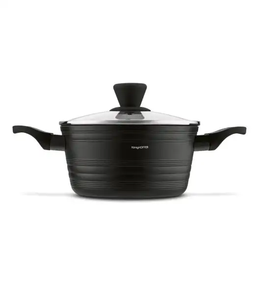 KONIGHOFFER WILLOW GARNEK ALUM. Z POWŁOKĄ GRANITOWĄ 20CM INDUKCJA