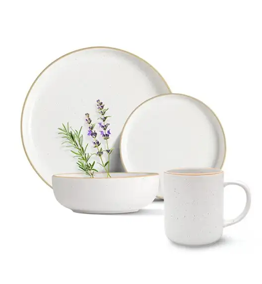 MG HOME | ZESTAW OBIADOWY Z KAMIONKI ARTENA WHITE 48 EL / 12 OS