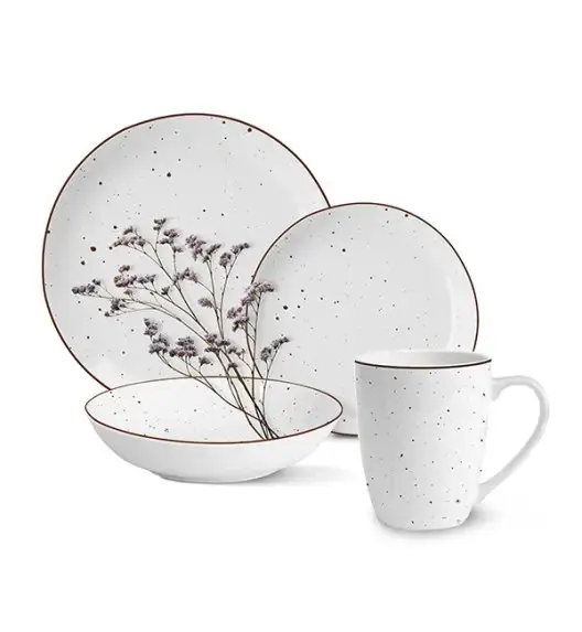 MG HOME | ZESTAW OBIADOWY Z PORCELANY GEMMA WHITE 24 EL / 6 OS