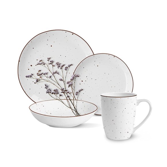 MG HOME | ZESTAW OBIADOWY Z PORCELANY GEMMA WHITE 24 EL / 6 OS