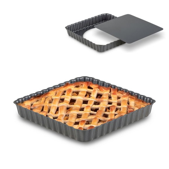 TADAR FORMA DO TARTY KWADRATOWA 21X21X2,5CM WYJMOWANE DNO