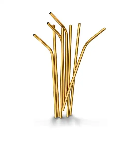 TADAR ZESTAW SŁOMEK 11 ELEM.GOLD / 8 SŁOMEK + 2 SZCZOTKI + POKROWIEC
