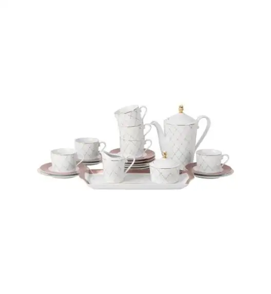 ĆMIELÓW JENNY MOKKA | Serwis kawowy 22 el. / 6 os. / ręcznie malowana porcelana