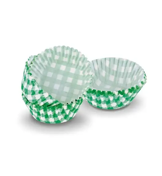 TADAR PAPIEROWE PAPILOTKI DO MUFFINEK 60SZT. ZIELONE MIX 3 WZORÓW (5X6,5x3CM)