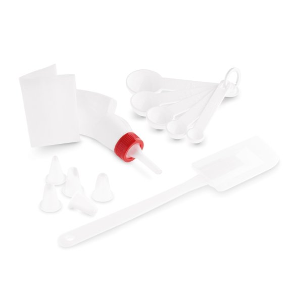 TADAR DEKORATOR DO TORTU WOREK-4 KOŃCÓWKI+SZPATUŁKA+MIARKI