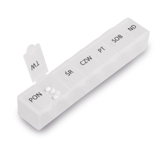 TADAR POJEMNIK NA LEKI 7 DNI TYGODNIA 14X2,5X2,5CM