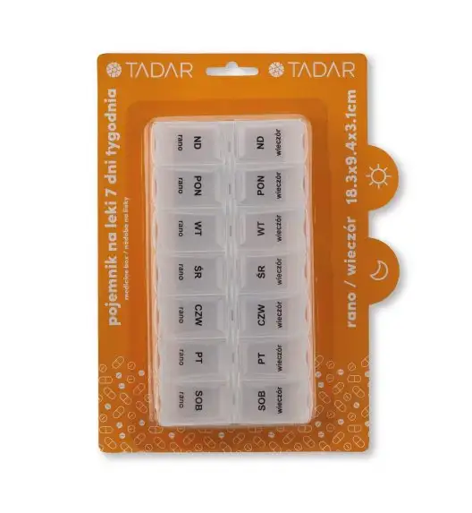 TADAR POJEMNIK NA LEKI 7 DNI RANO/ WIECZÓR 15X2,5X2CM