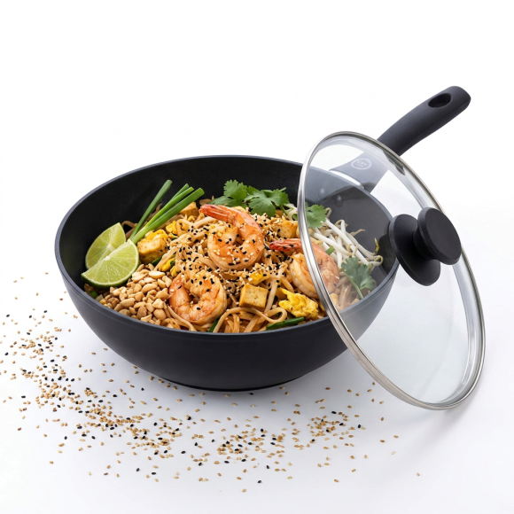 MG HOME | Wok 28 cm z pokrywką / powłoka non-stick