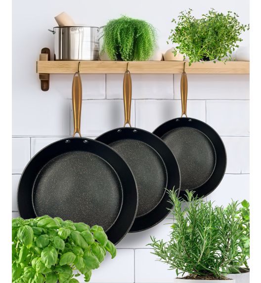 MG HOME | ROSE GOLD KOMPLET 3 PATELNI  20/24/28 CM