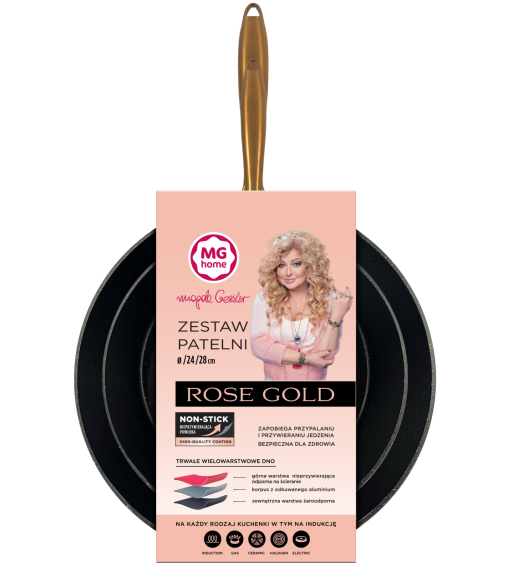 MG HOME | ROSE GOLDKOMPLET 2 PATELNI 24/28 CM