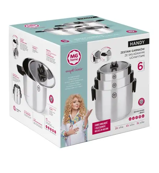 MG HOME | HANDY KOMPLET GARNKÓW ZE SKŁADANYMI UCHWYTAMI 6 EL.