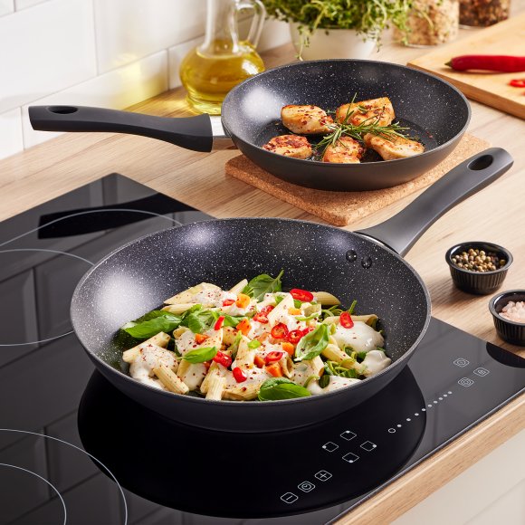 MG HOME | MARBLE KOMPLET 2 PATELNI ALUMINIOWYCH 24/28 CM