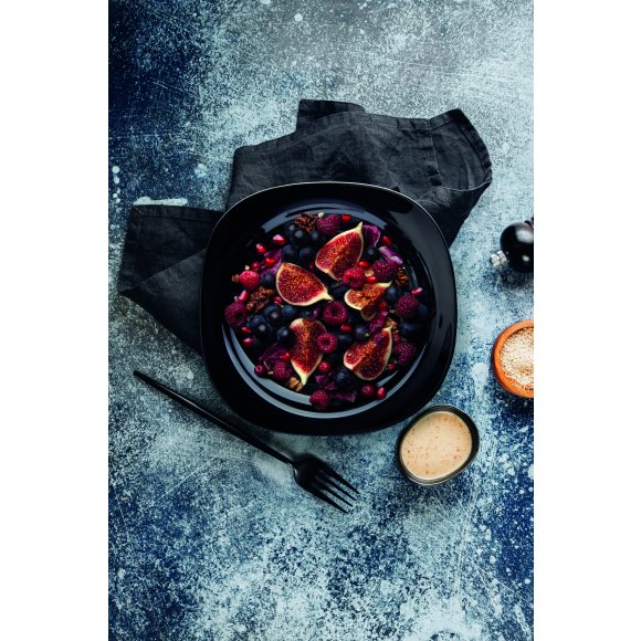 MG HOME | OPAL CZARNY KOMPLET OBIADOWY 18 EL (KWARDATOWY) PAVIA