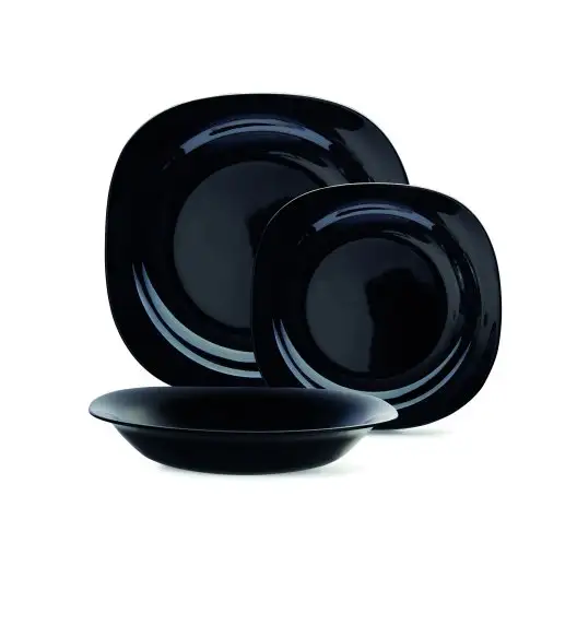 MG HOME | OPAL CZARNY KOMPLET OBIADOWY 18 EL (KWARDATOWY) PAVIA