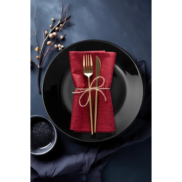 MG HOME | OPAL CZARNY KOMPLET OBIADOWY 18 EL (OKRĄGŁY) FERA