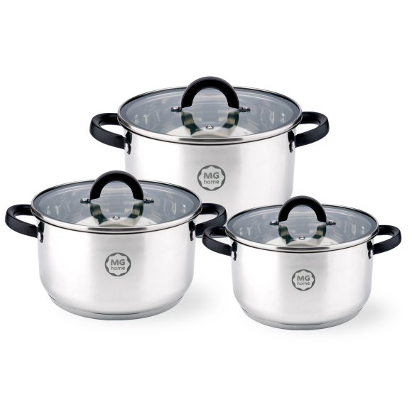 MG HOME | BLACK KOMPLET GARNKÓW  6 EL. / STAL NIERDZEWNA