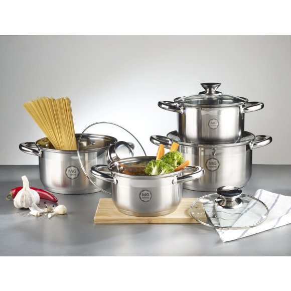 MG HOME | MODERNO STEEL BRUSHED KOMPLET GARNKÓW 8 EL.