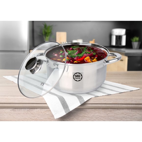 MG HOME | MODERNO STEEL BRUSHED KOMPLET GARNKÓW 8 EL.