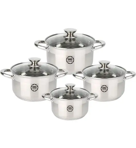 MG HOME | MODERNO STEEL BRUSHED KOMPLET GARNKÓW 8 EL.