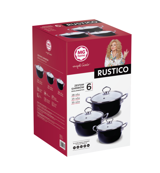 MG HOME | RUSTICO KOMPLET GARNKÓW 6 EL. / EMALIOWANE