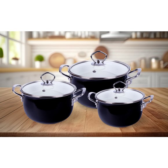 MG HOME | RUSTICO KOMPLET GARNKÓW 6 EL. / EMALIOWANE