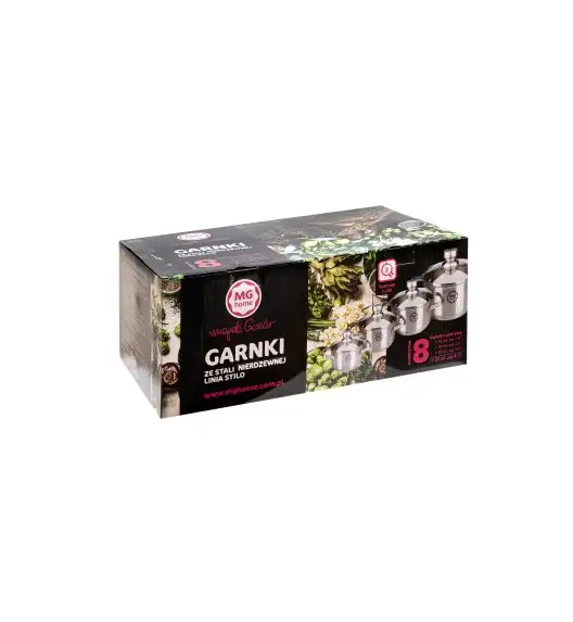 MG HOME | STILO KOMPLET GARNKÓW 8 EL. / STAL NIERDZEWNA