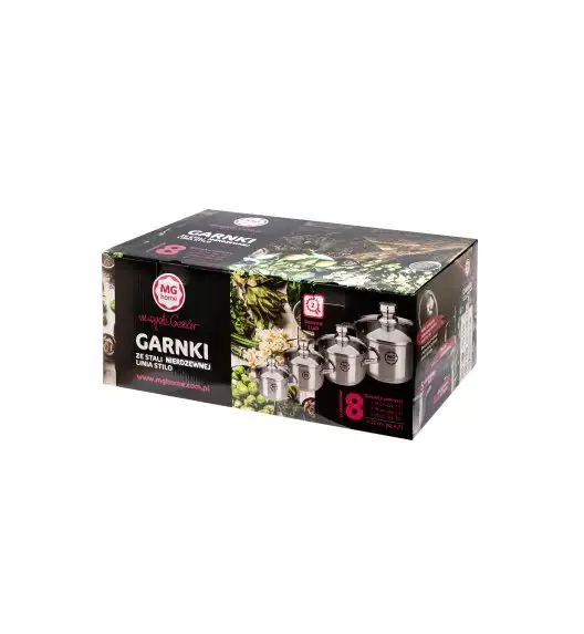 MG HOME | STILO KOMPLET GARNKÓW 8 EL. / STAL NIERDZEWNA