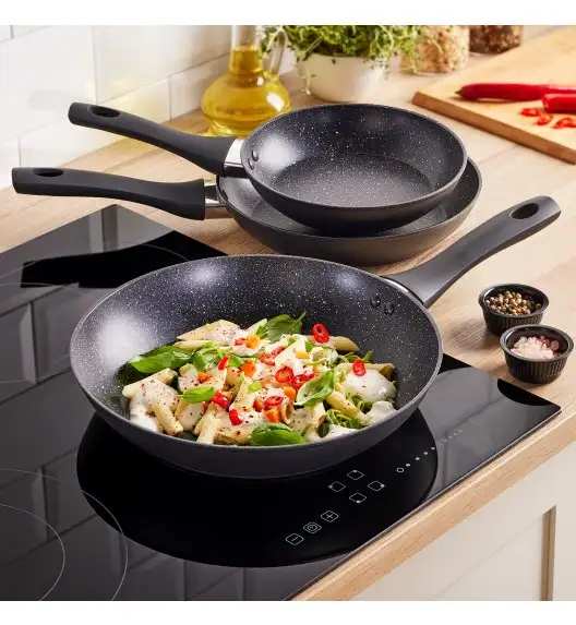 MG HOME | MARBLE KOMPLET 3 PATELNI ALIMINIOWYCH 20/24/28 CM