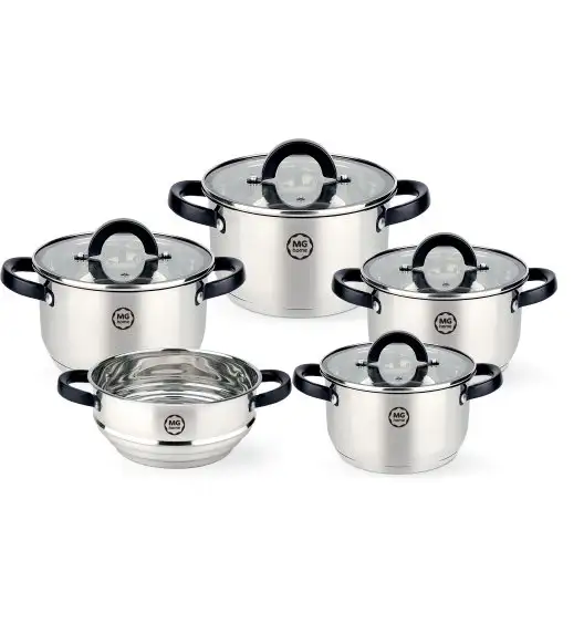MG HOME | BLACK KOMPLET GARNKÓW  + WKŁAD DO GOTOWANIA NA PARZE 9 EL.