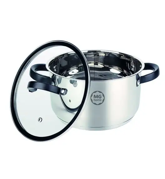 MG HOME | BLACK KOMPLET GARNKÓW ZE STALI NIERDZEWNEJ 8 EL.