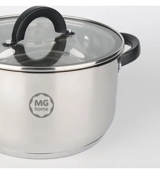 MG HOME | BLACK KOMPLET GARNKÓW ZE STALI NIERDZEWNEJ 8 EL.