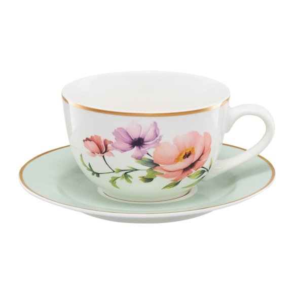 AMBITION FLORES Serwis komplet kawowy 12 el dla 6 os / porcelana