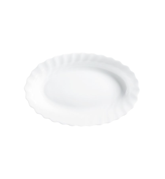 LUMINARC TRIANON WHITE Półmisek owalny 22 cm | biały | szkło hartowane | H4126