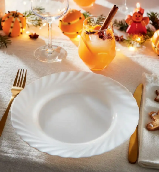 LUMINARC TRIANON WHITE Półmisek owalny 22 cm | biały | szkło hartowane | H4126